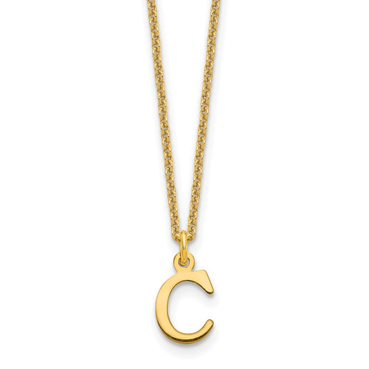 14KR Cutout Letter C Initial Necklace