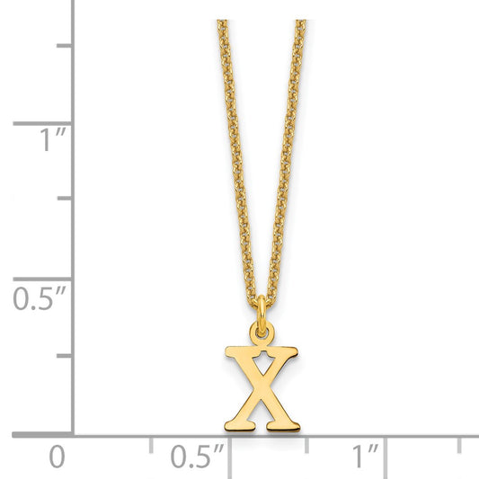 14KY Cutout Letter X Initial Necklace