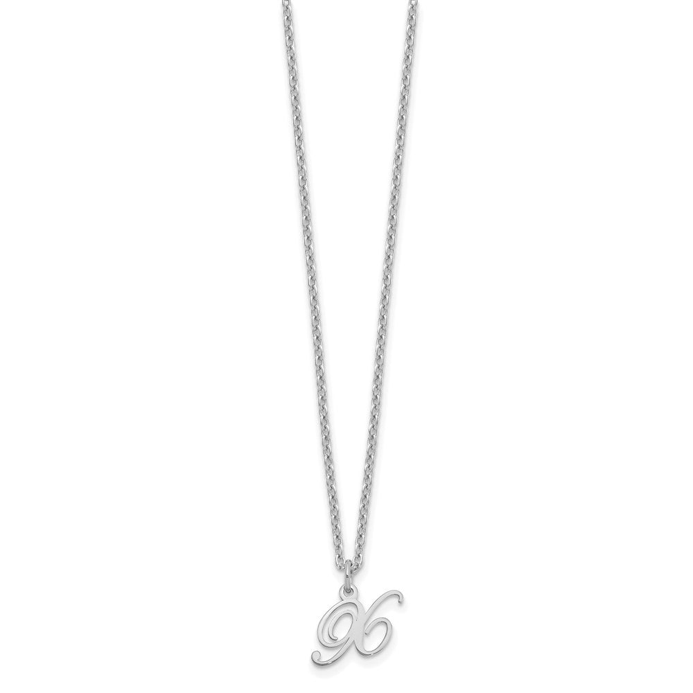 Sterling Silver Rhodium-plated Letter X Initial Necklace