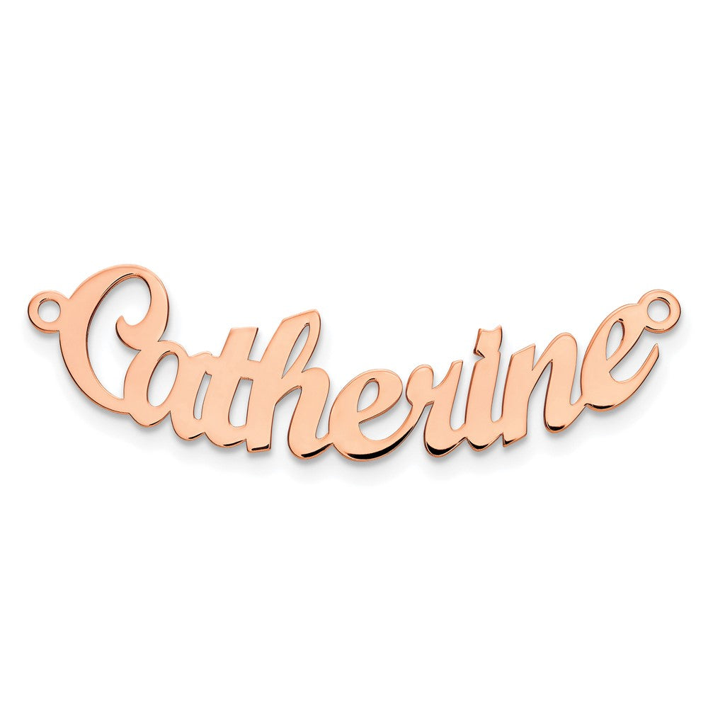 Sterling Silver/Rose-plated Curved Name Plate