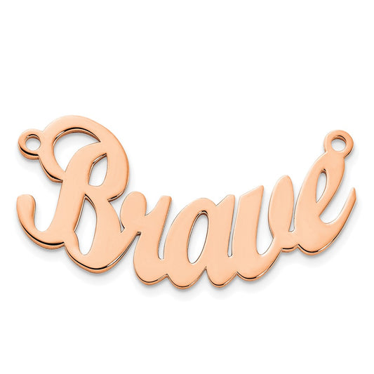 14k Rose Gold Curved Name Plate