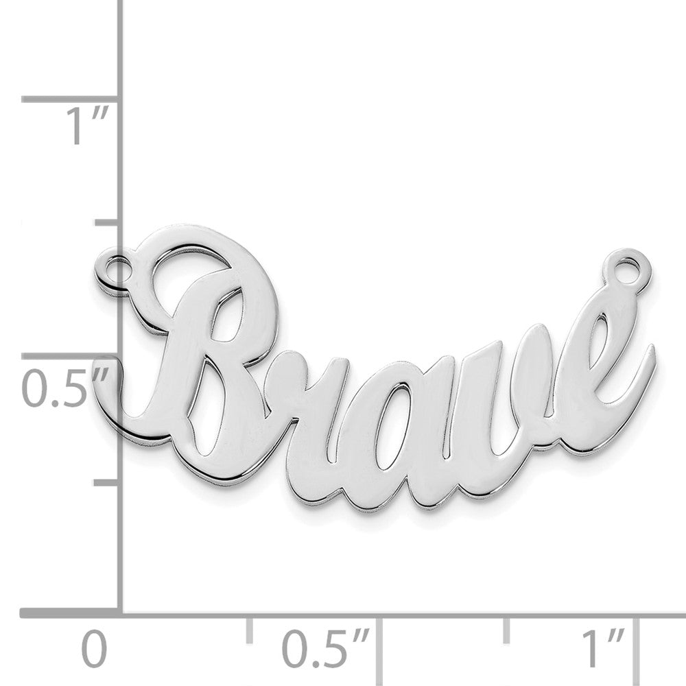 10k White Gold Curved Name Plate