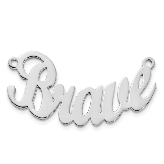10k White Gold Curved Name Plate