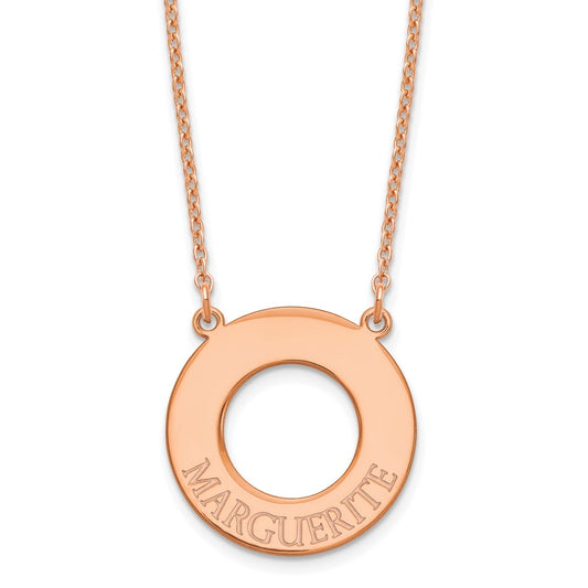 14k Rose Gold Circle with 1 Name Necklace
