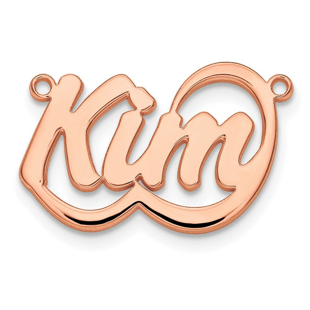 Sterling Silver/Rose-plated Swoop Name Plate
