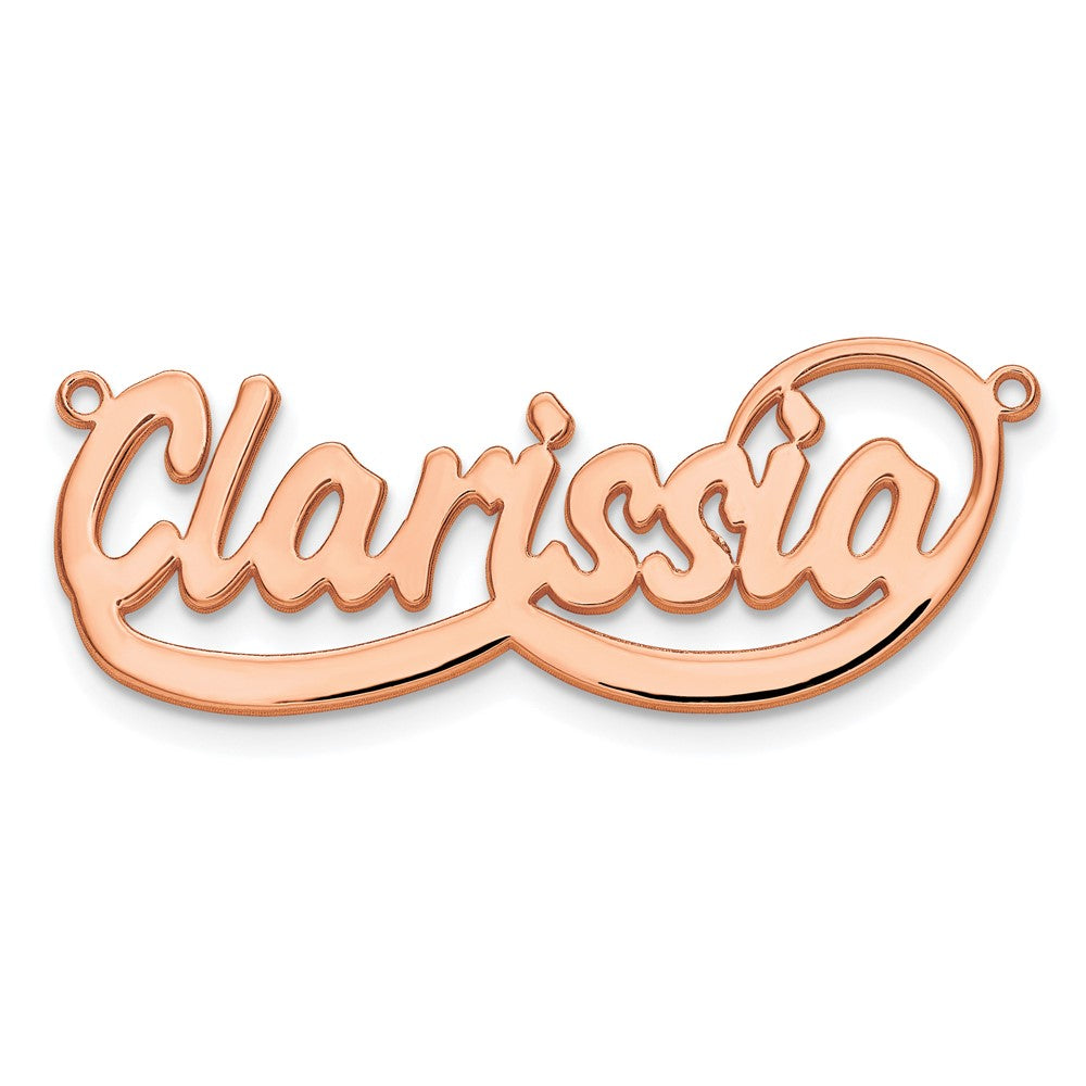 Sterling Silver/Rose-plated Swoop Name Plate