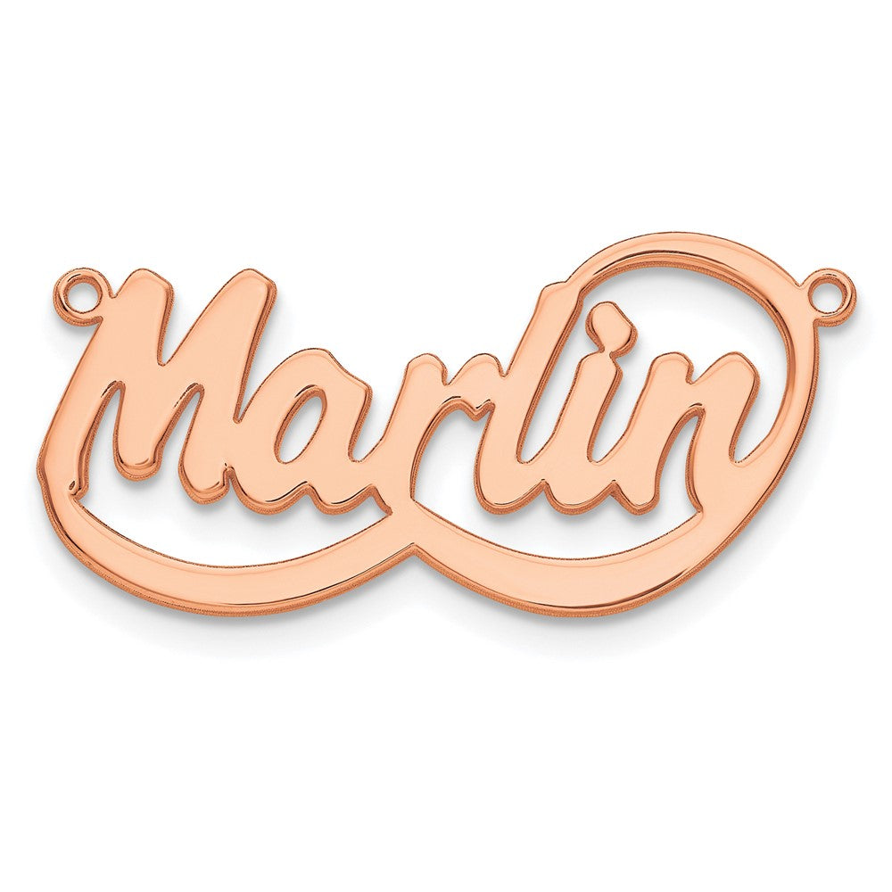 Sterling Silver/Rose-plated Swoop Name Plate