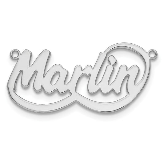 10k White Gold Swoop Name Plate