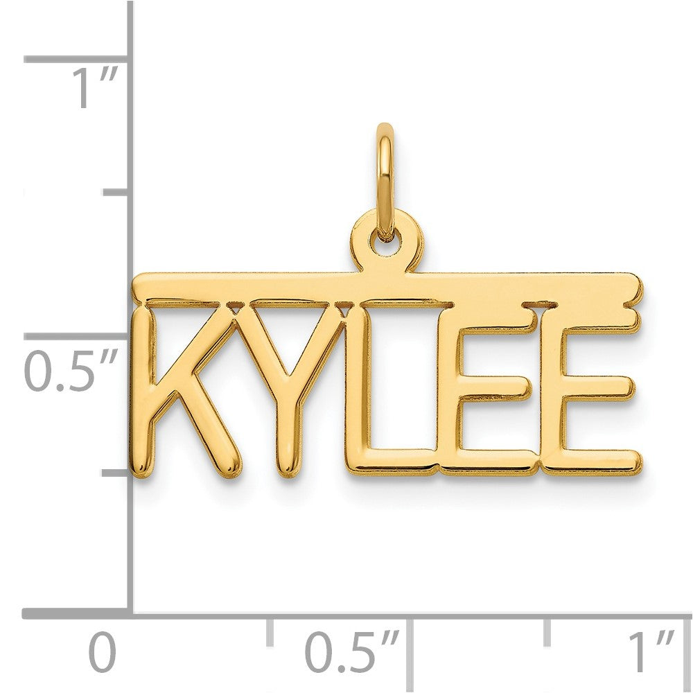 14k Yellow Gold Top Bar Name Plate