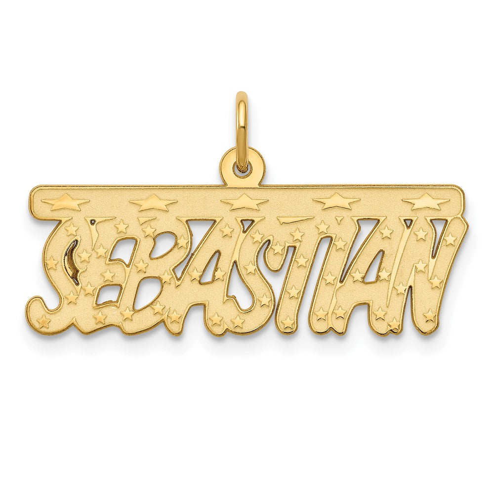 Sterling Silver/Gold-plated Satin Stars Name Plate