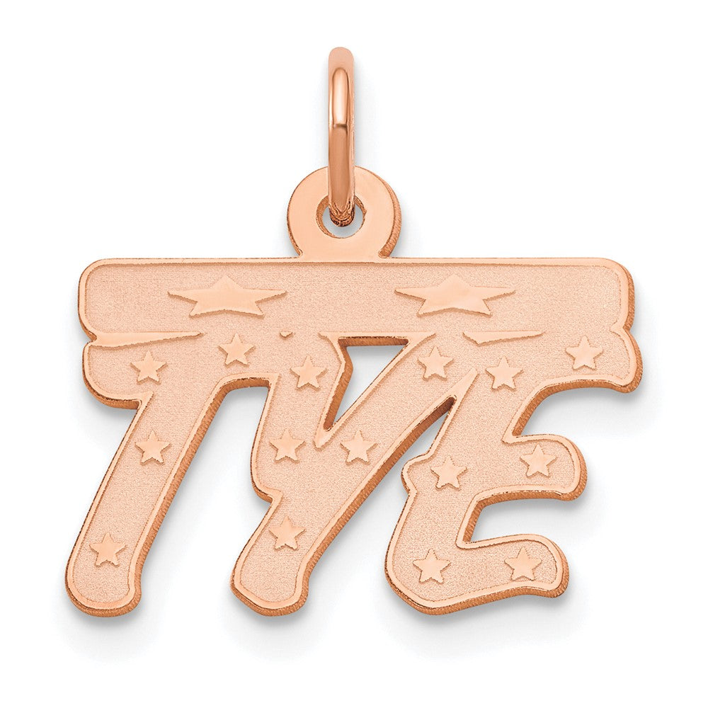 14k Rose Gold Satin Stars Name Plate