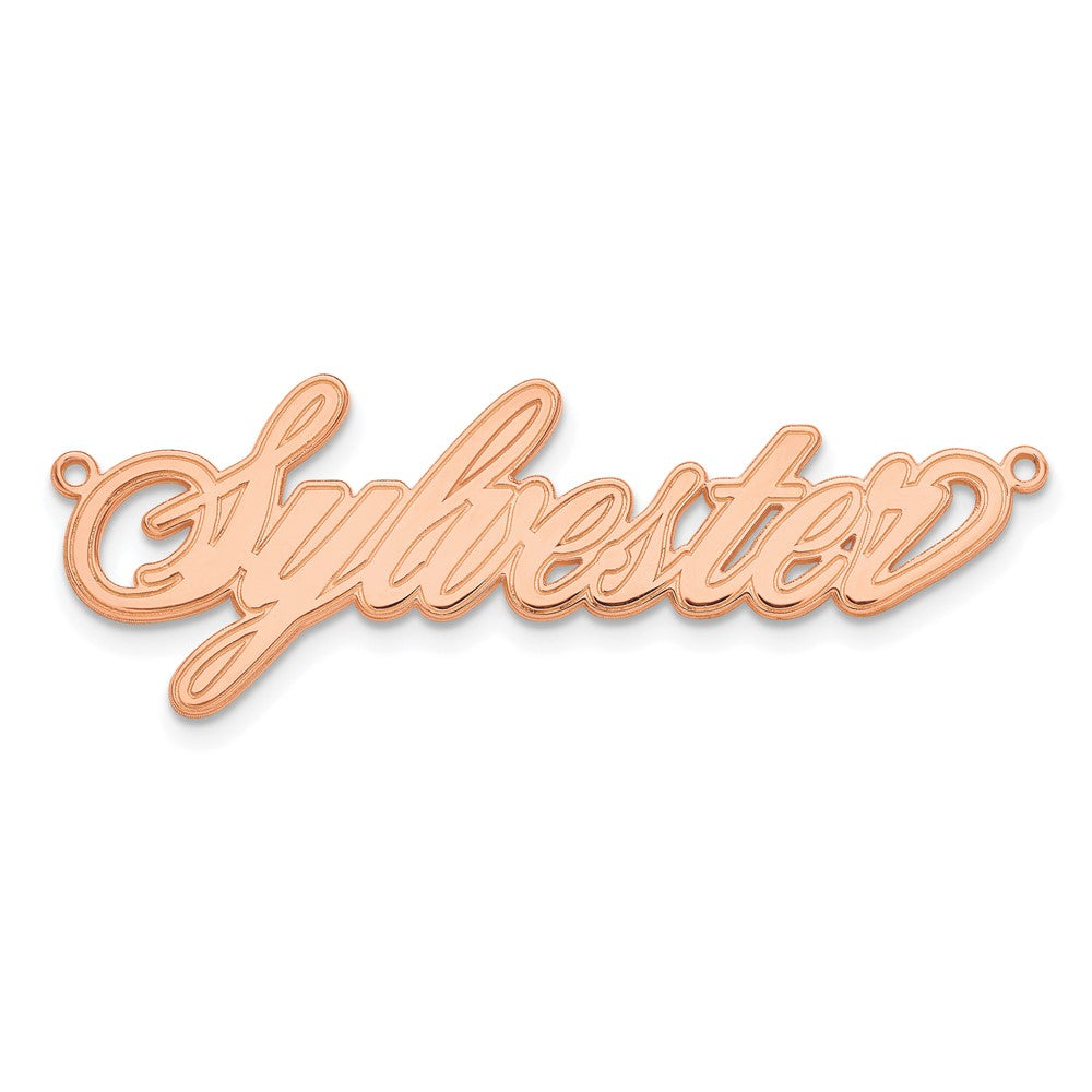 Sterling Silver/Rose-plated Etched Name Plate
