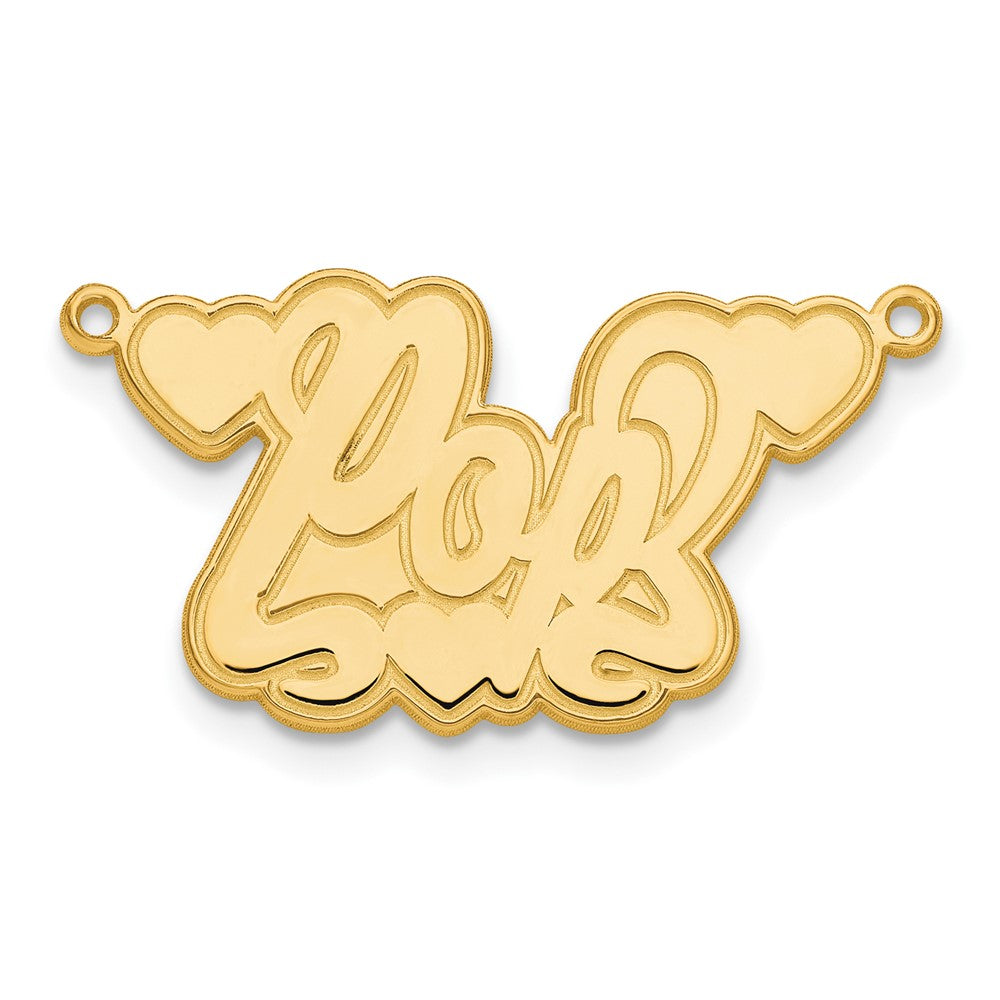 Sterling Silver/Gold-plated Etched Hearts Name Plate
