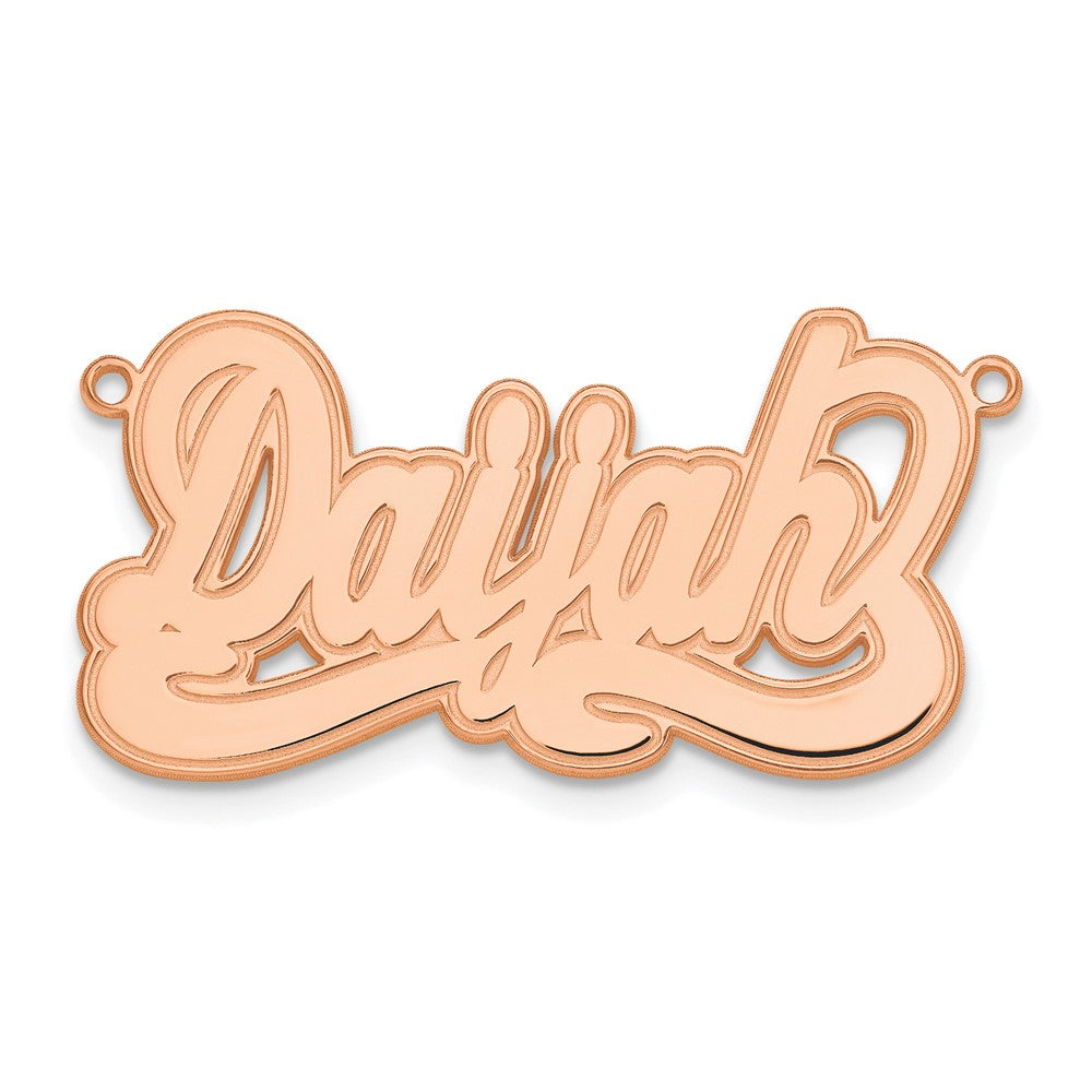 Sterling Silver/Rose-plated Etched Name Plate