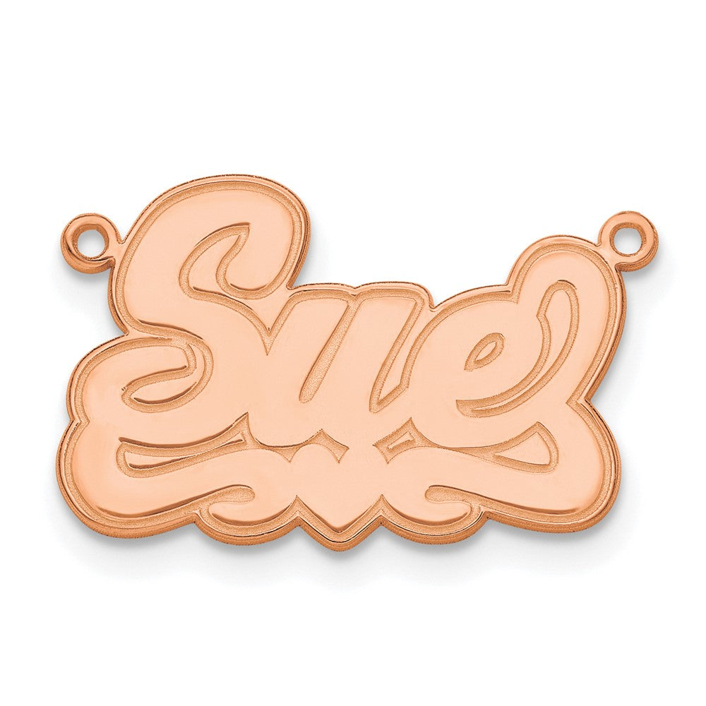 Sterling Silver/Rose-plated Etched Heart Name Plate