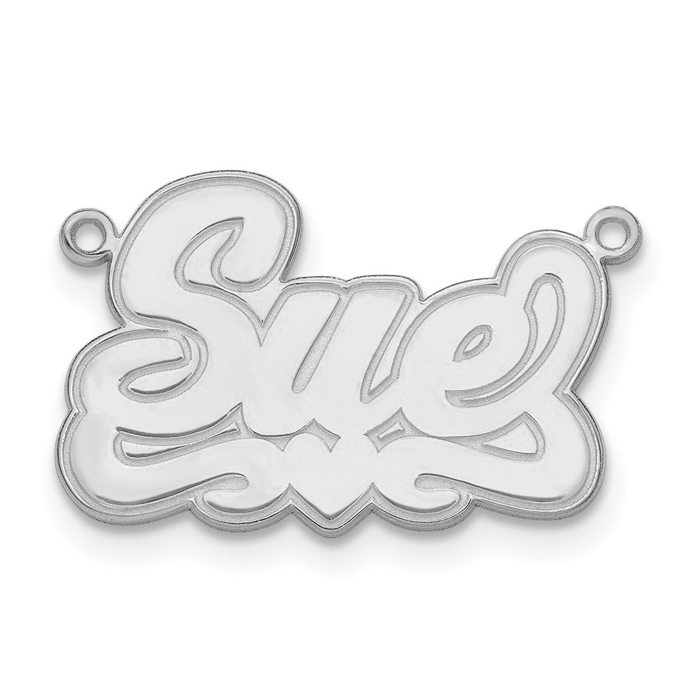 Sterling Silver/Rhodium-plated Etched Heart Name Plate