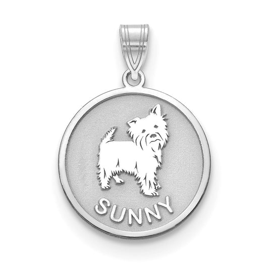 10k White Gold Dog Pendant