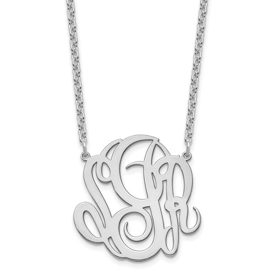 Sterling Silver/Rhodium-plated Monogram Necklace