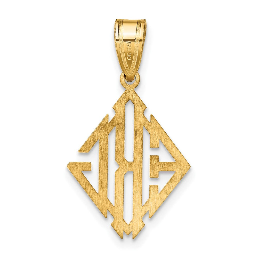Sterling Silver/Gold-plated Diamond Shape Monogram Pendant