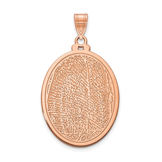 14k Rose Gold Oval Fingerprint Pendant