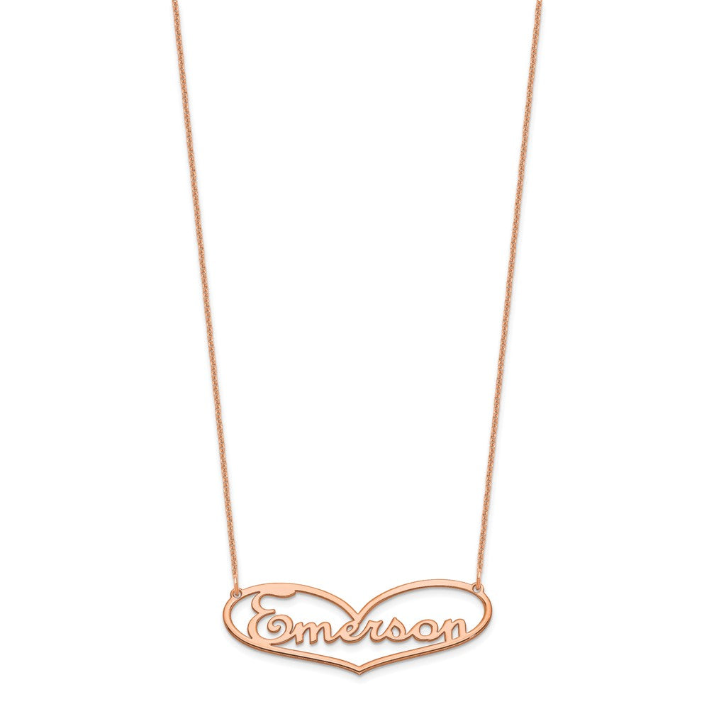 14k Rose Gold Heart and Name Necklace