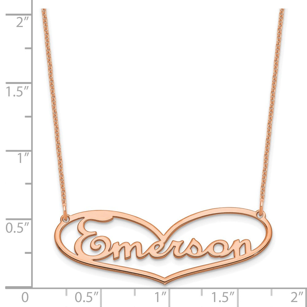 14k Rose Gold Heart and Name Necklace