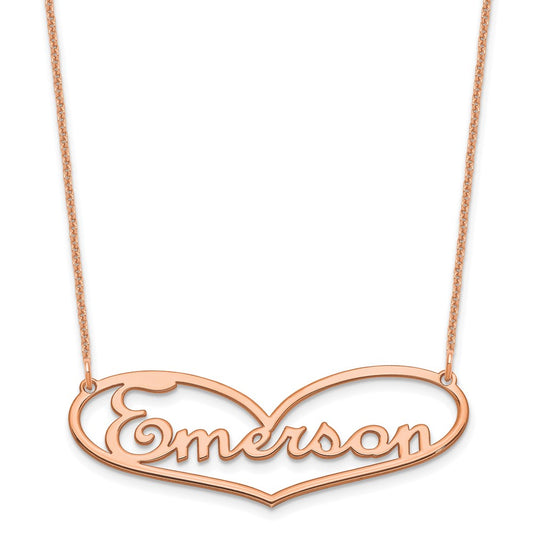14k Rose Gold Heart and Name Necklace
