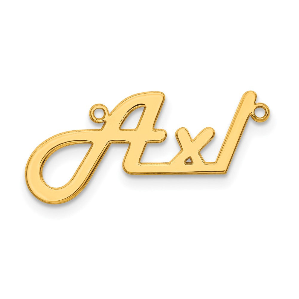 Sterling Silver/Gold-plated Underlined Name Plate