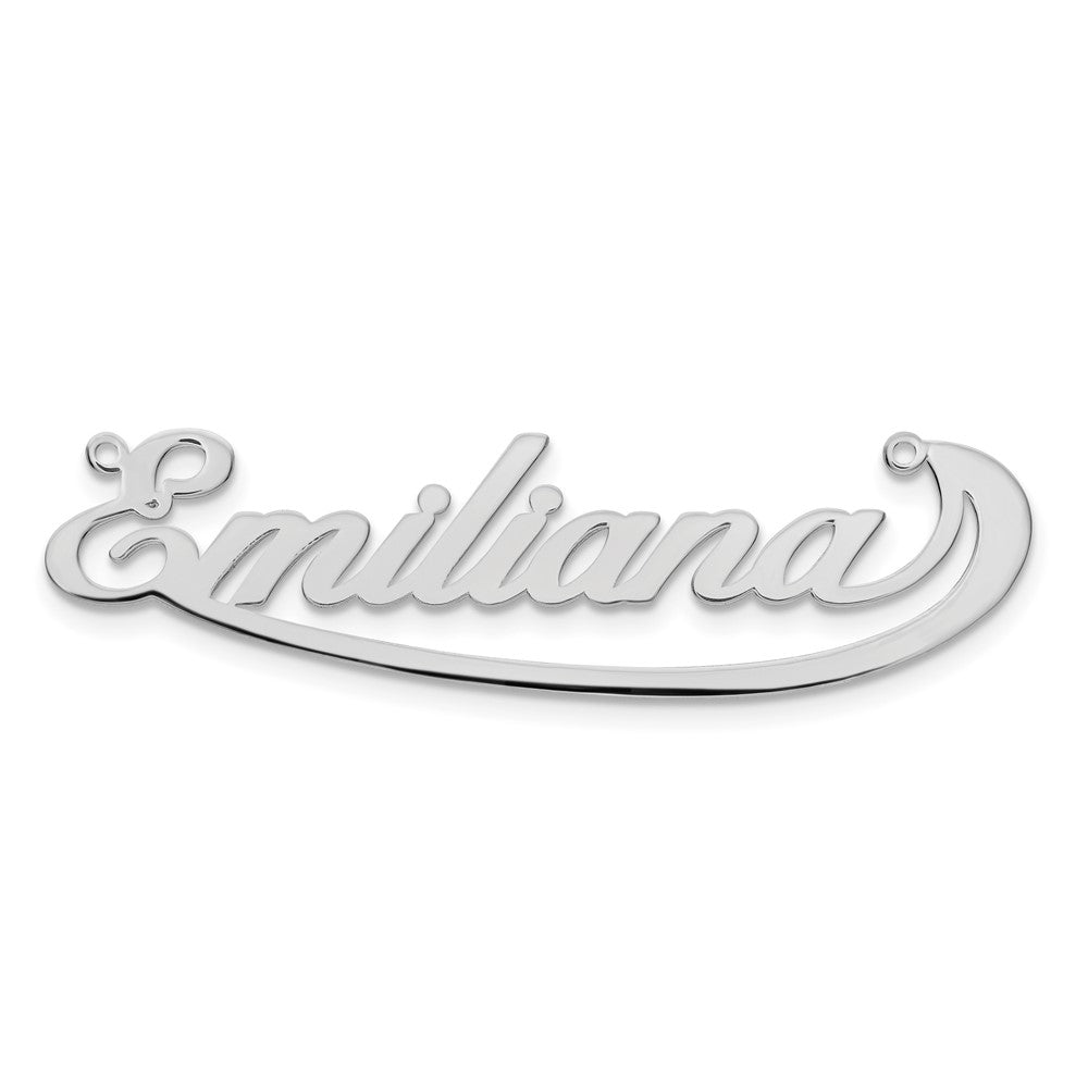 10k White Gold Swoop Name Plate