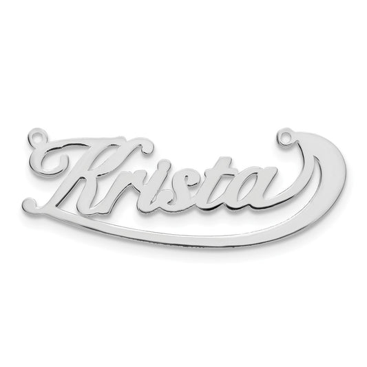10k White Gold Swoop Name Plate