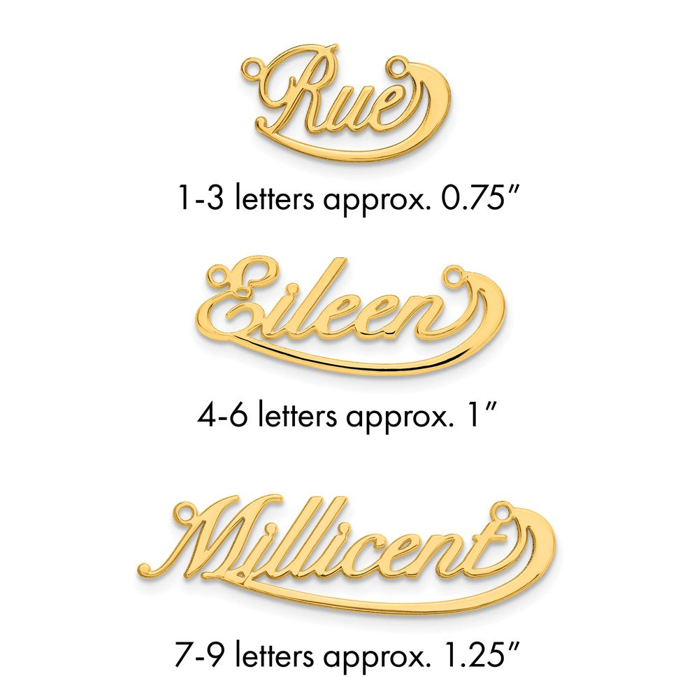 Sterling Silver/Gold-plated Small Swoop Name Plate