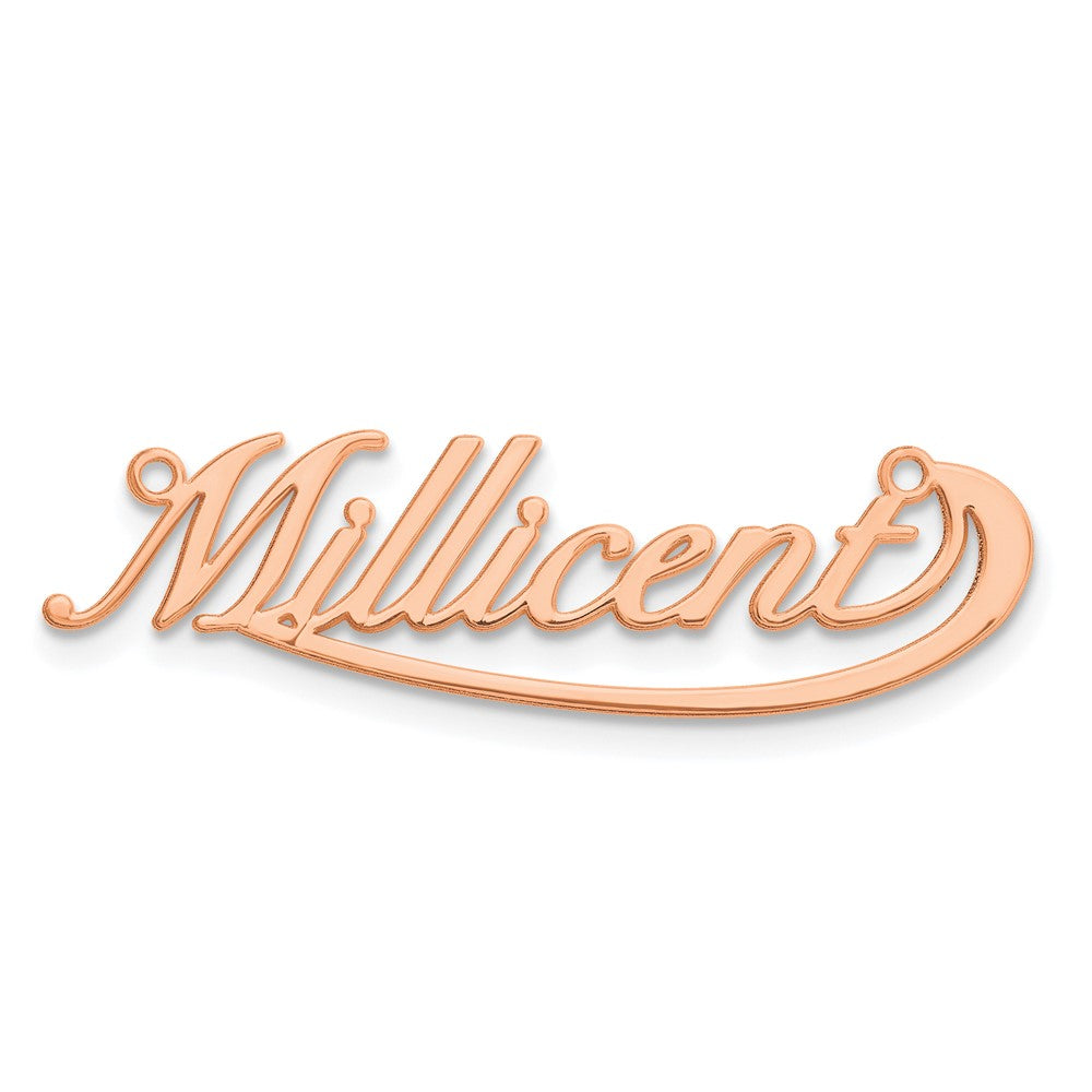 Sterling Silver/Rose-plated Small Swoop Name Plate