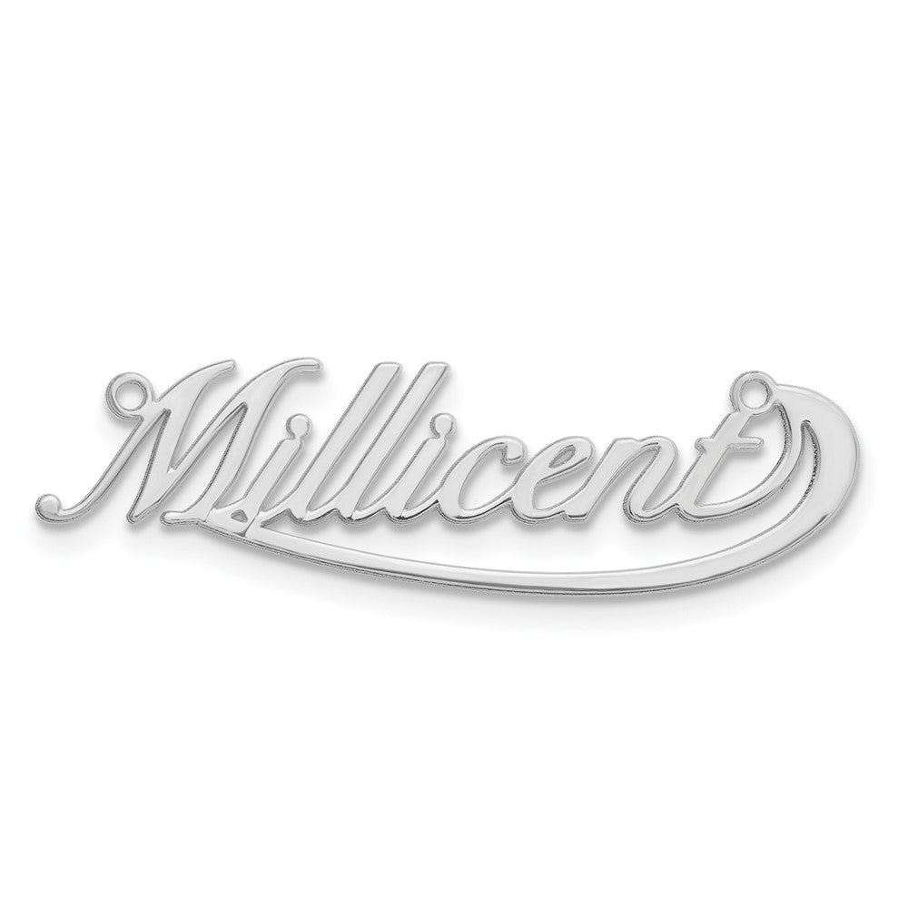 14k White Gold Small Swoop Name Plate