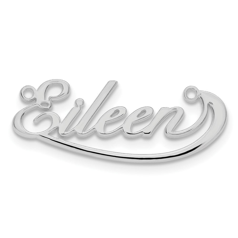 Sterling Silver/Rhodium-plated Small Swoop Name Plate