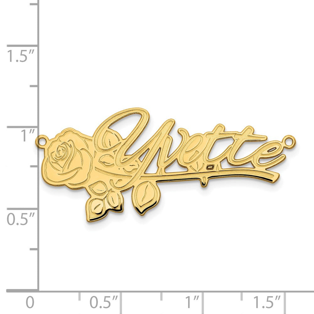 Sterling Silver/Gold-plated Rose Name Plate