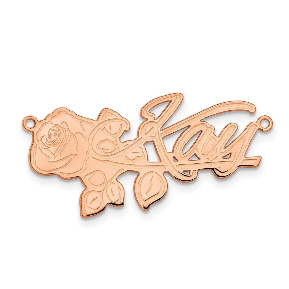 Sterling Silver/Rose-plated Rose Name Plate