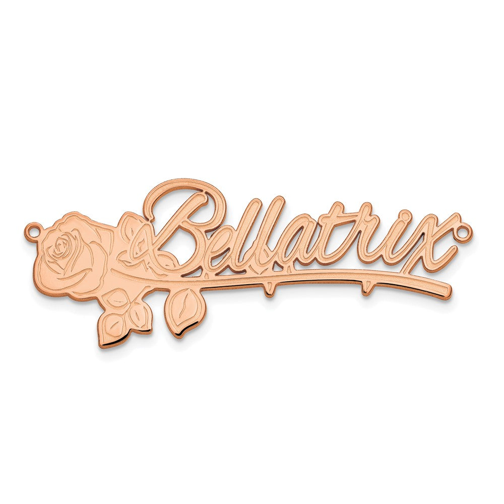 Sterling Silver/Rose-plated Rose Name Plate