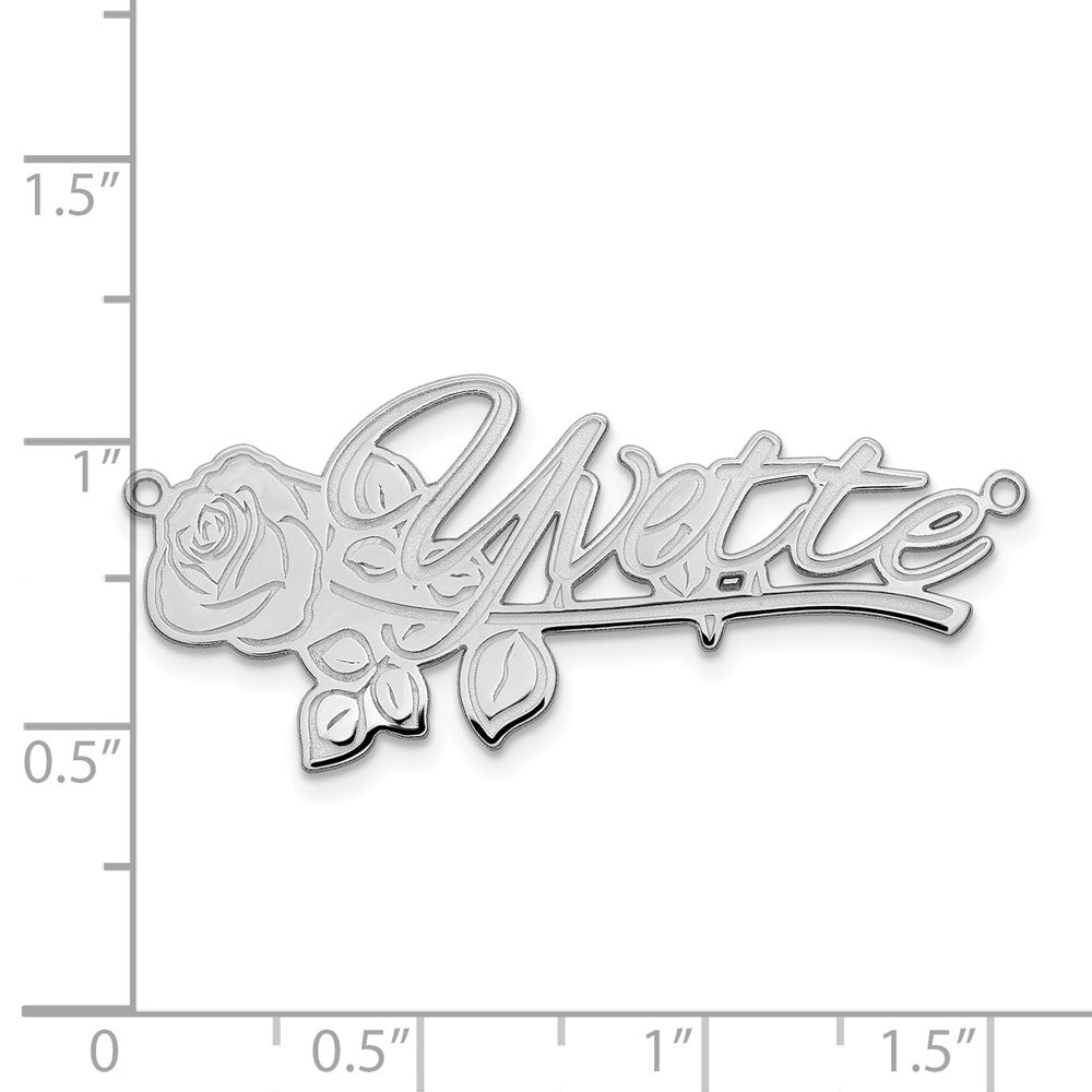 14k White Gold Rose Name Plate