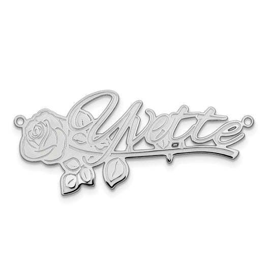 10k White Gold Rose Name Plate