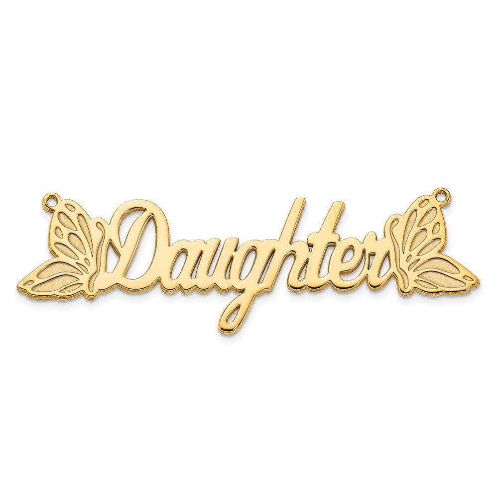 Sterling Silver/Gold-plated Butterfly Name Plate