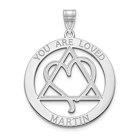 10k White Gold YOU ARE LOVED Adoption Pendant