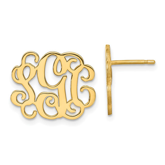 Sterling Silver/Gold-plated Monogram Post Earrings