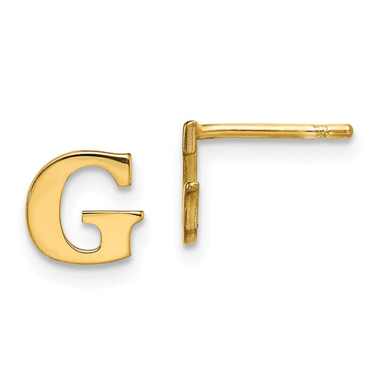 Sterling Silver Gold-plated Letter G Initial Post Earrings
