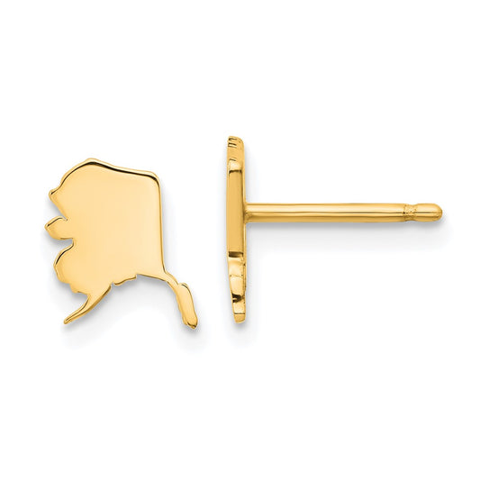 Sterling Silver/Gold-plated Alaska State Earrings