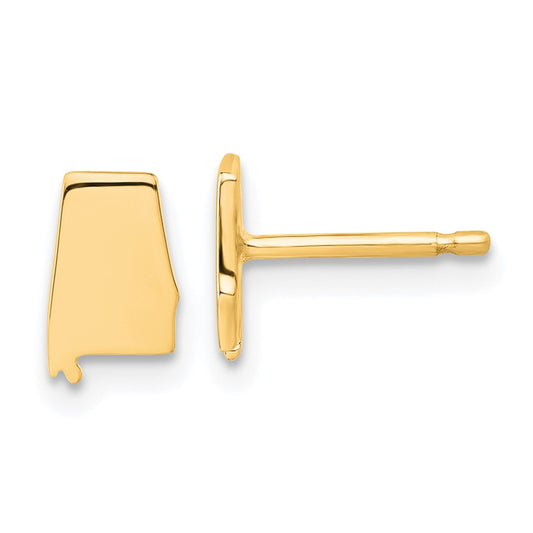 Sterling Silver/Gold-plated Alabama State Earrings