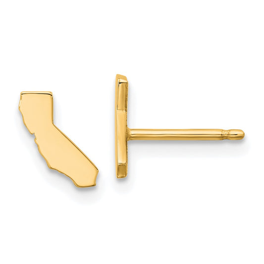 Sterling Silver/Gold-plated California State Earrings