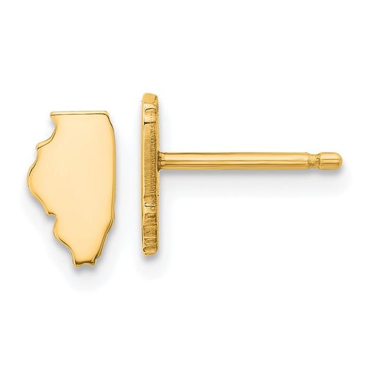 14KY Illinois State Earrings