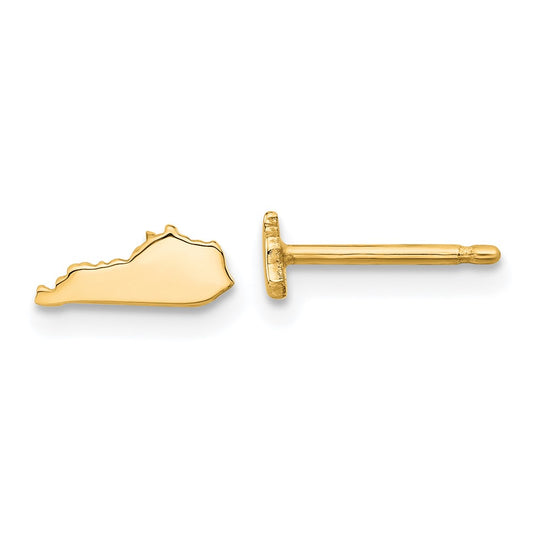 Sterling Silver/Gold-plated Kentucky State Earrings
