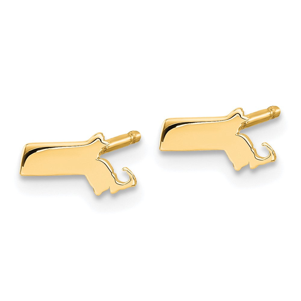 14KY Massachusetts State Earrings