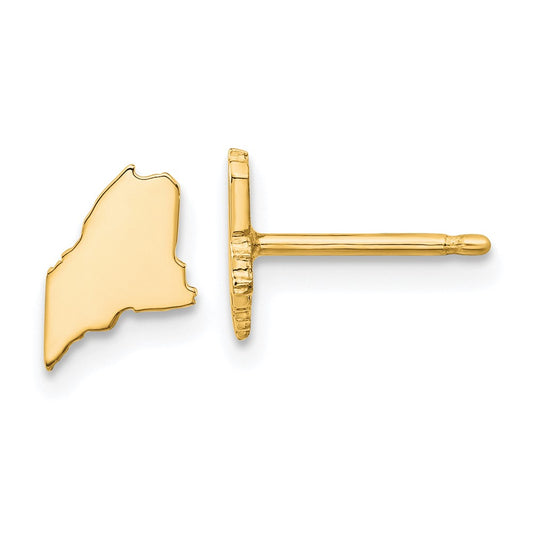 Sterling Silver/Gold-plated Maine State Earrings